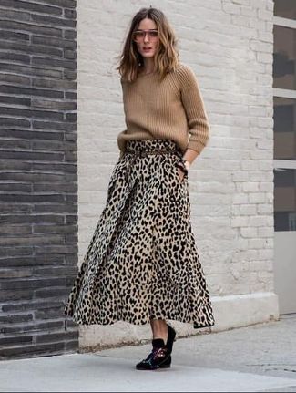 Fashion Skirts Midi Skirts Massimo Dutti Midi Skirt bronze-colored casual look 